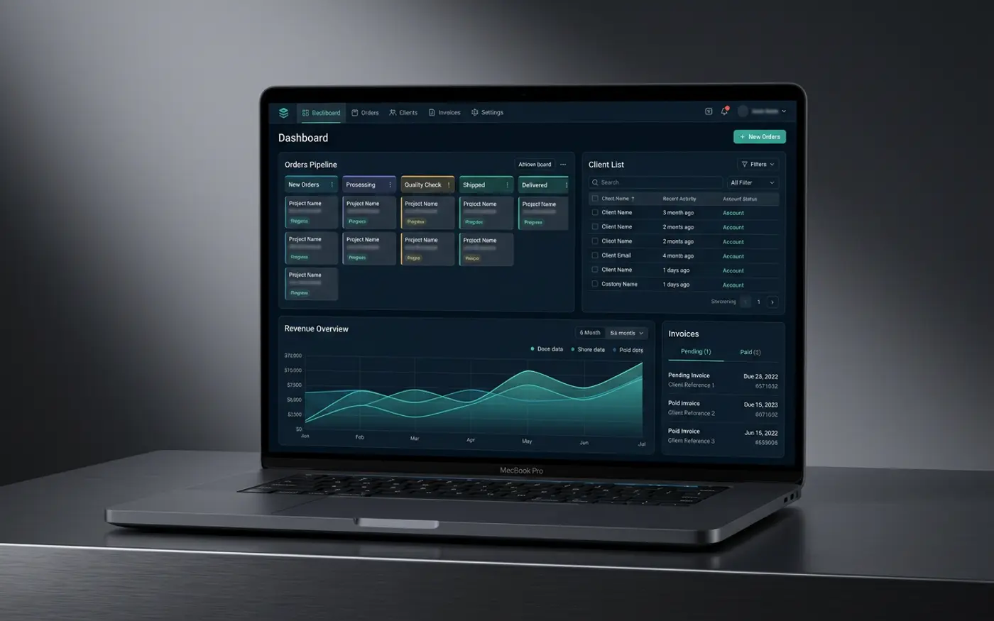 Business Operations Portal interface screenshot