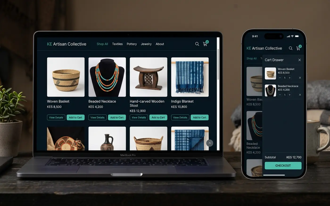 Artisan Online Store interface screenshot